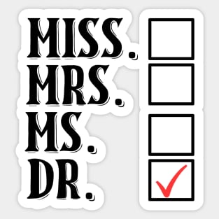 Miss Mrs Ms Dr Checklist Sticker